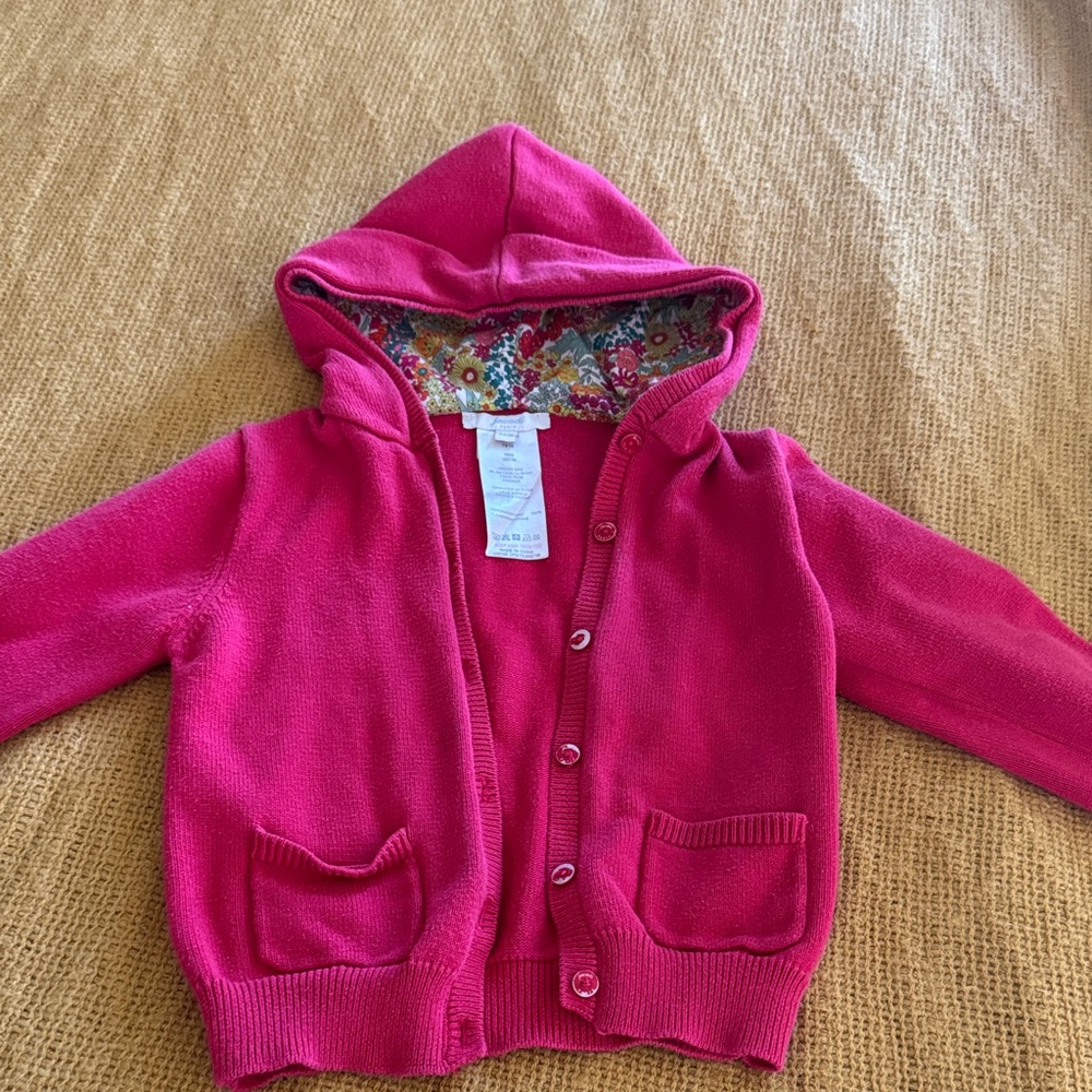Jacadi Pink Hooded Sweater for Kids